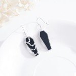 Gothic Bat Dangle Earrings with Black Onyx