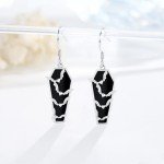 Gothic Bat Dangle Earrings with Black Onyx