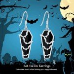 Gothic Bat Dangle Earrings with Black Onyx