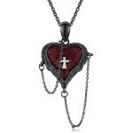 Angel Wing Necklace - 925 Silver Gothic Pendant