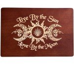 Engraved Wooden Altar Table for Witchcraft Practices