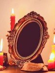 Antique Black Scrying Mirror for Wicca Divination