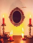 Antique Black Scrying Mirror for Wicca Divination