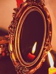Antique Black Scrying Mirror for Wicca Divination