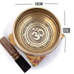 Bronze Tibetan Singing Bowl Set with Thangka Art