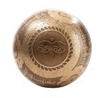 Bronze Tibetan Singing Bowl Set with Thangka Art