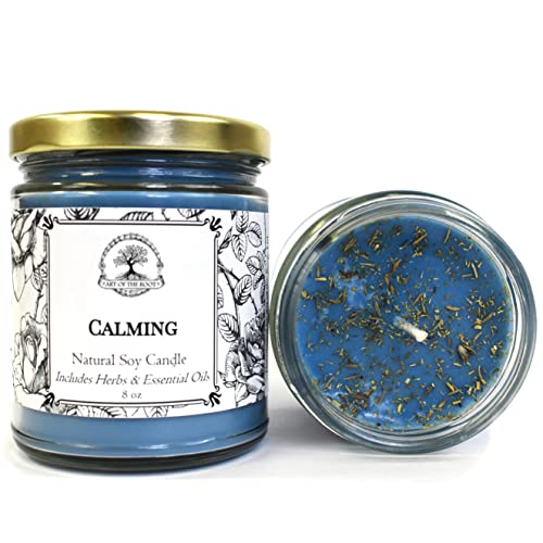Calming Soy Herbal Candle for Anxiety Tension & Stress