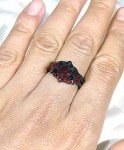 Matching Skull Rings with Red CZ – Couple's Set