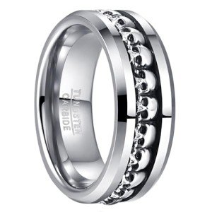 Gothic Demon Skull Ring in Sterling Silver