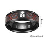Matching Skull Rings with Red CZ – Couple's Set