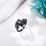 Blue Sandstone Sterling Silver Engagement Ring