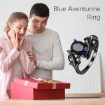 Blue Sandstone Sterling Silver Engagement Ring