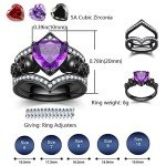 Gothic Skull & Flower Ring Set for Women