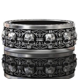 Gothic Skull Engagement Ring in Sterling Silver