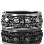 Gothic Skull Engagement Ring in Sterling Silver