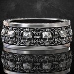 Gothic Skull Engagement Ring in Sterling Silver