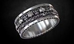 Gothic Skull Engagement Ring in Sterling Silver