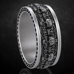 Gothic Skull Engagement Ring in Sterling Silver