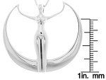 Sterling Silver Large Moon Goddess Pendant Necklace