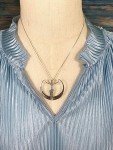 Sterling Silver Large Moon Goddess Pendant Necklace