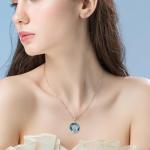 Sterling Silver Mermaid Crystal Pendant Necklace