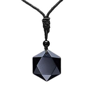 Black Obsidian Hexagram Necklace for Couples