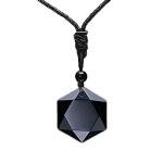 Black Obsidian Hexagram Necklace for Couples