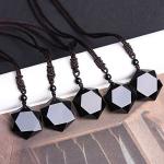 Black Obsidian Hexagram Necklace for Couples