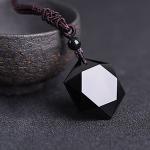 Black Obsidian Hexagram Necklace for Couples
