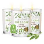 MAGNIFICENT 101 Pure Sage Smudge Set of 3 Candles