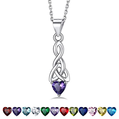Celtic Knot Gem Necklace with Amethyst Crystal