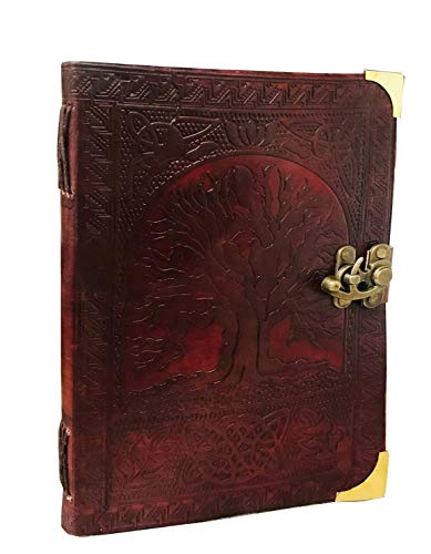 Leather Celtic Tree of Life Spell Book