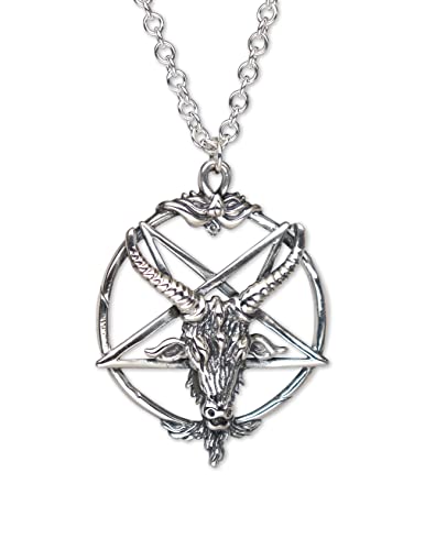 Sterling Silver Baphomet Goat Head Pendant with Necklace