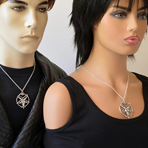 Sterling Silver Baphomet Goat Head Pendant with Necklace