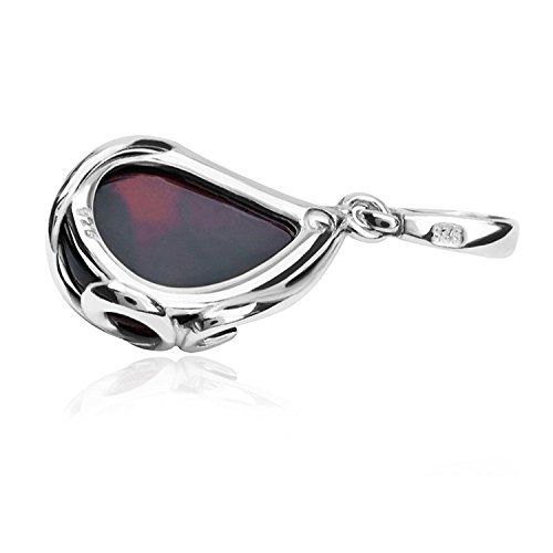 Cherry Amber Sterling Silver Pendant Necklace