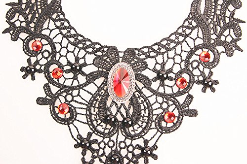 Black Lace Gothic Choker Necklace Earrings Set