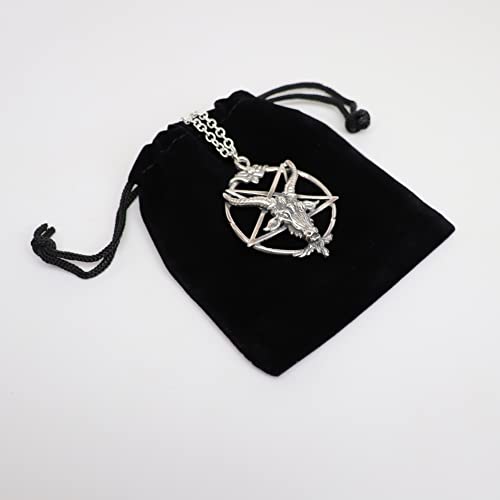Sterling Silver Baphomet Goat Head Pendant with Necklace