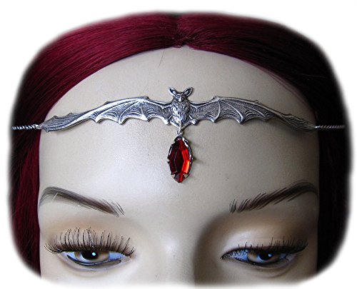 Vampire Bat Headpiece with Red Stone