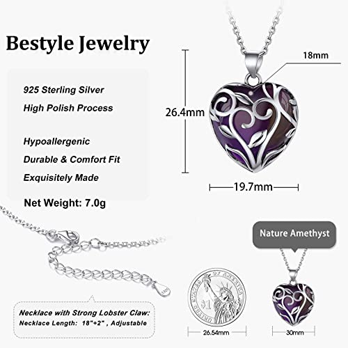Bestyle Tree of Life Wrapped Healing Crystal Necklace - Magical Wicca Jewelry