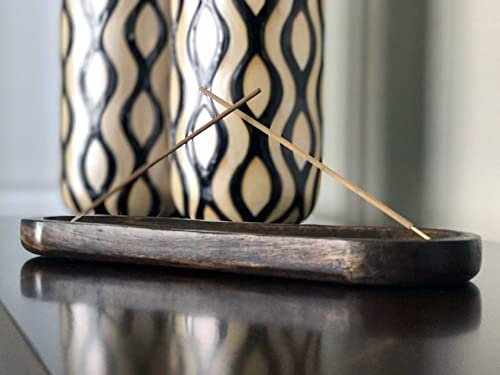 Large Wooden Double Incense Burner Ash Catcher