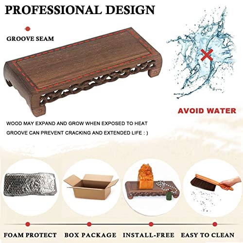 Wood Carved Meditation Altar Table for Abundance