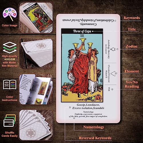 Erbacan Beginner Tarot Card Deck with Guidebook