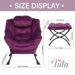 Cozy Velvet Lounge Chair with Footrest