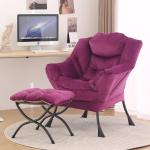 Cozy Velvet Lounge Chair with Footrest