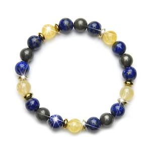 Lapis Citrine Pyrite Wealth Bracelet for Manifestation