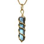 Labradorite Crystal Necklace - Gold Wire Wrapped