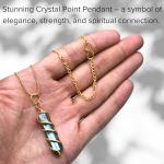 Labradorite Crystal Necklace - Gold Wire Wrapped