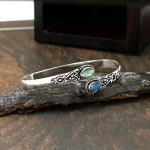 Silver Plated Labradorite Cuff Bracelet for Abundance