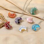 Tree of Life Crescent Moon Necklace with Moonstone