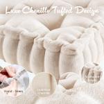 Ivory 20"x20" Azza Chenille Floor Pillow